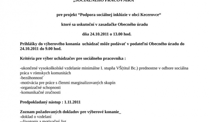 1. fotografia fotogalérie Výberové konanie - KC nove - foto