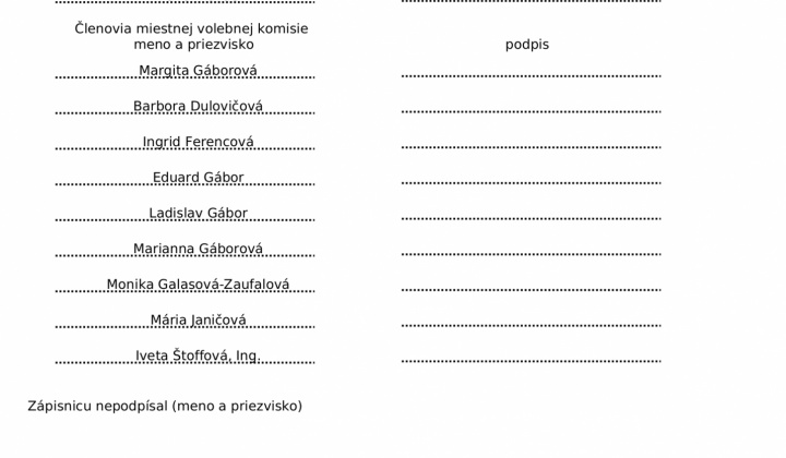 7. fotografia fotogalérie Voľby 2022 - Zápisnica miestnej volebnej komisie o výsledku volieb v obci vo voľbách do orgánov samosprávy obcí 29.10.2022 - foto