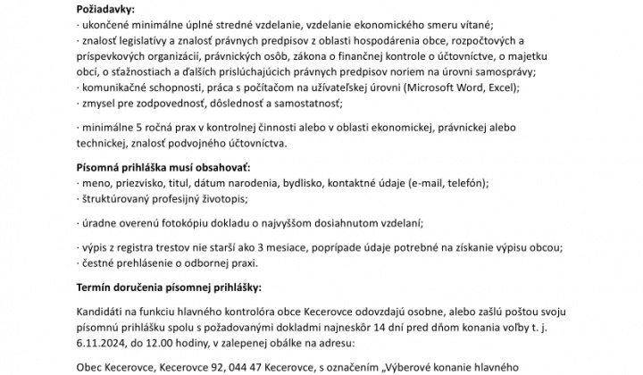 1. fotografia fotogalérie Výberové konanie na funkciu hlavného kontrolóra - foto