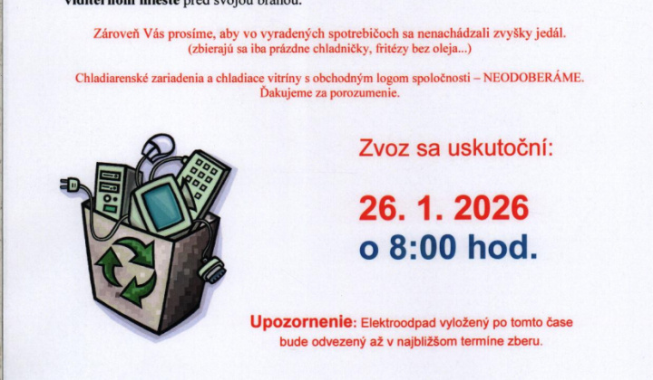 1. fotografia fotogalérie Zvoz elektroodpadu 26.1.2026 - foto