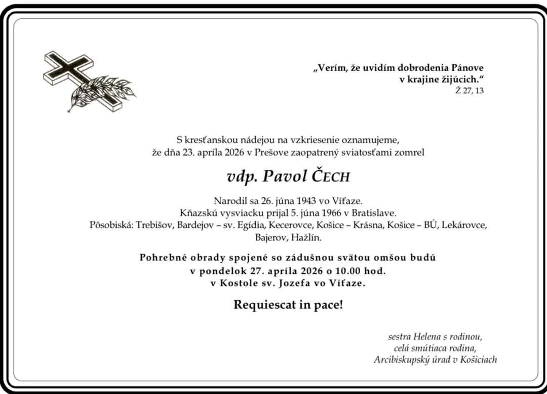 Fotka - Smútočné oznámenie